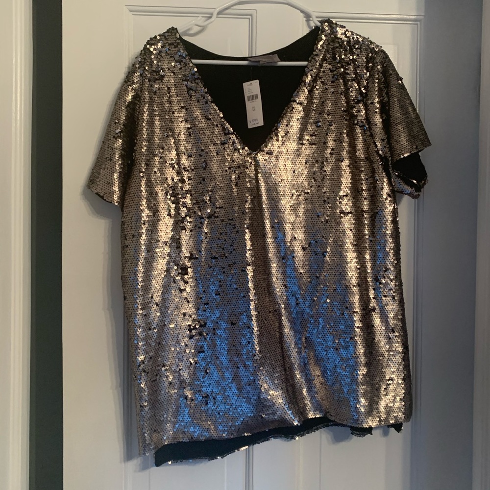 NWT Vanessa Virginia Anthropologie XL sequin top